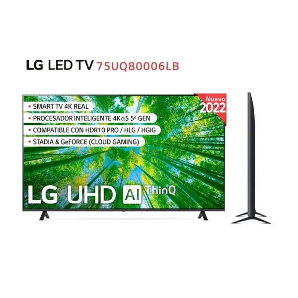 TV 75" LED LG 75UQ80006LB
