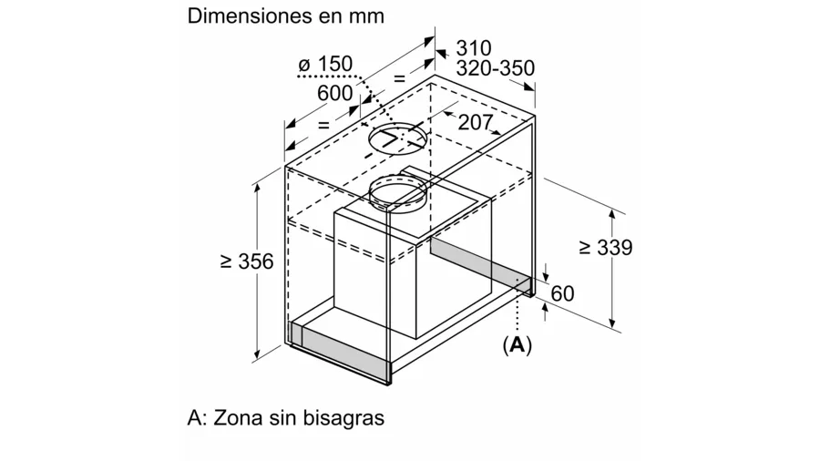 Campana integrable BALAY 3BD866MX inox 60cm